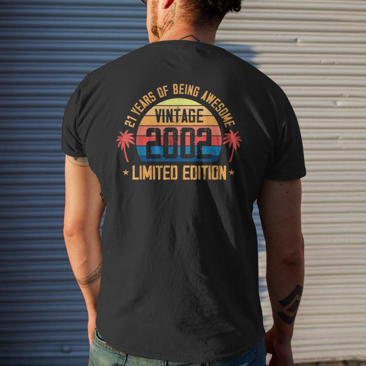 Awesome 21 Years Old 21St Birthday Sunset Vintage 2002 Men's T-shirt Back Print Gifts for Him
