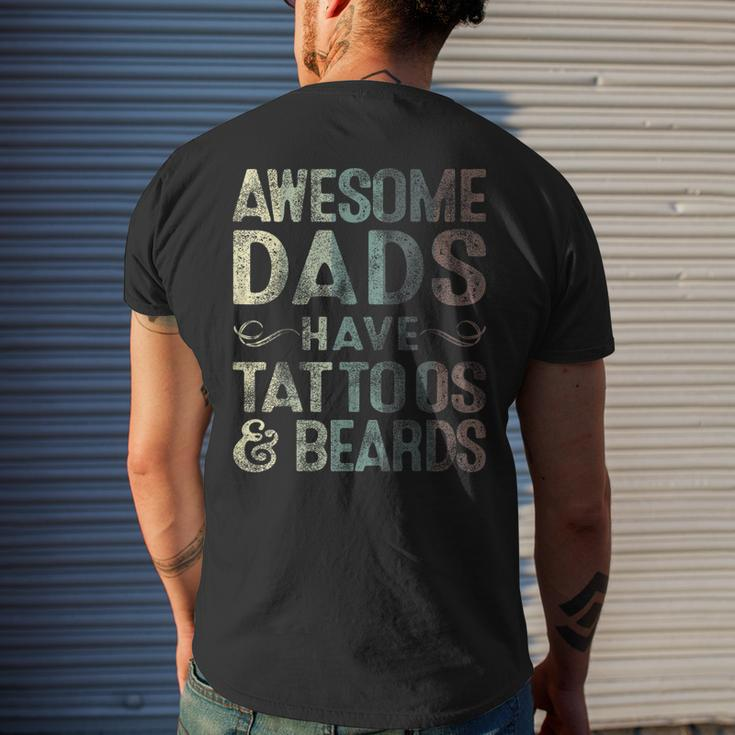 Awesome Dads Have Tattoos & Beards Bearded Dad Fathers Day Gift For Mens Mens Back Print T-shirt Gifts for Him