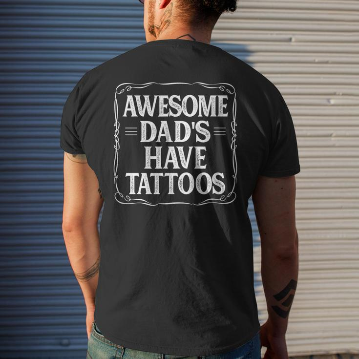 Awesome Dads Have Tattoos - Vintage Style - Men's T-shirt Back Print Gifts for Him