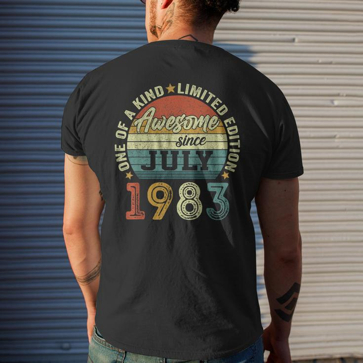Awesome Since July 1983 40 Year Old 40Th Birthday Gifts Mens Back Print T-shirt Gifts for Him