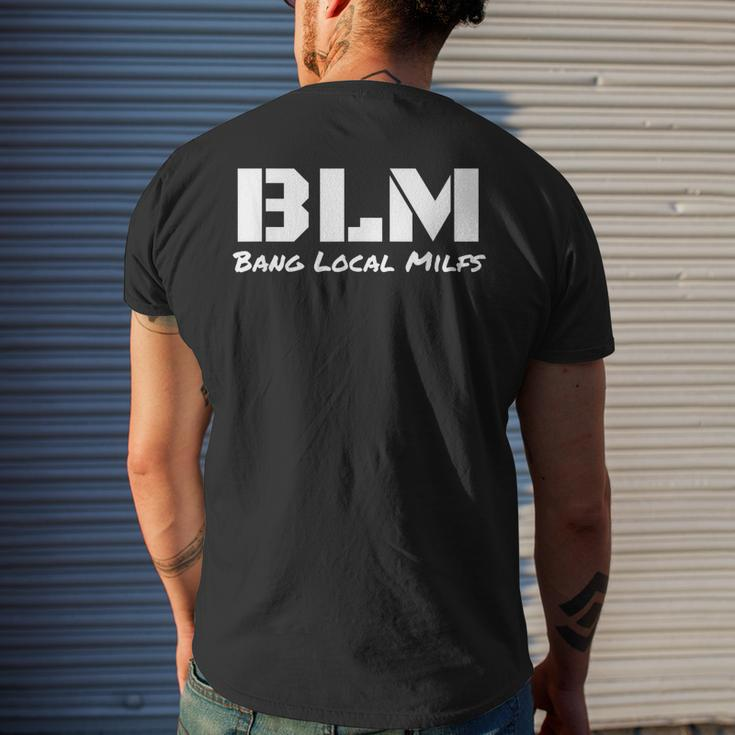 B L M Bang Local Milfs Men's Back Print T-shirt Gifts for Him