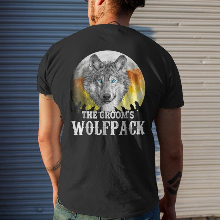 Bachelor Party Grooms Wolf Pack Men's Back Print T-shirt Gifts for Him