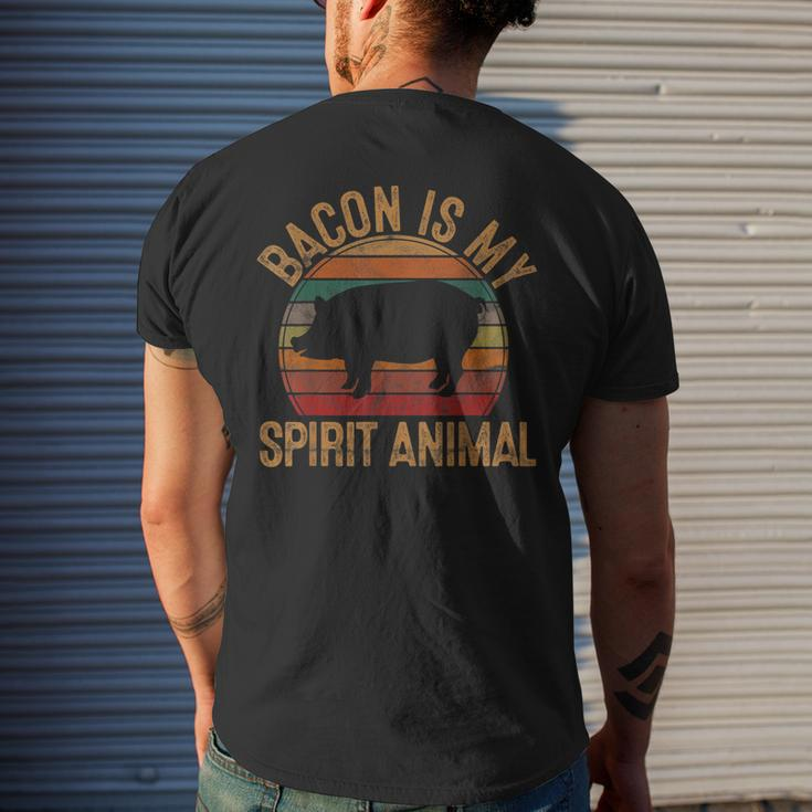 Bacon Is My Spirit Animal Retro Bbq Costume Pork Grill Men's T-shirt Back Print Gifts for Him
