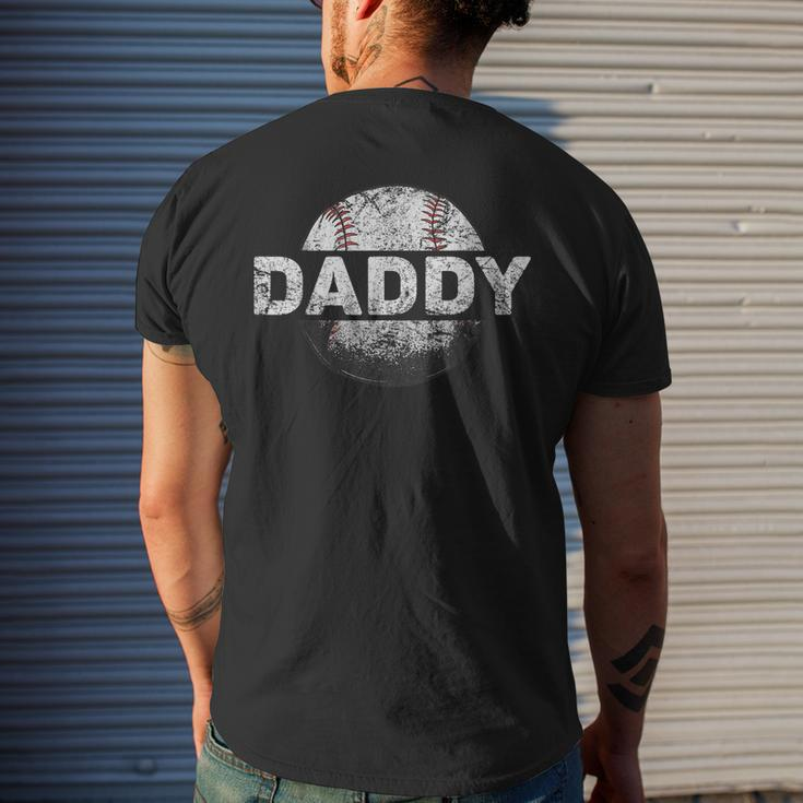 Baseball Daddy Dad Baseball Ball Vintage Men's T-shirt Back Print Gifts for Him