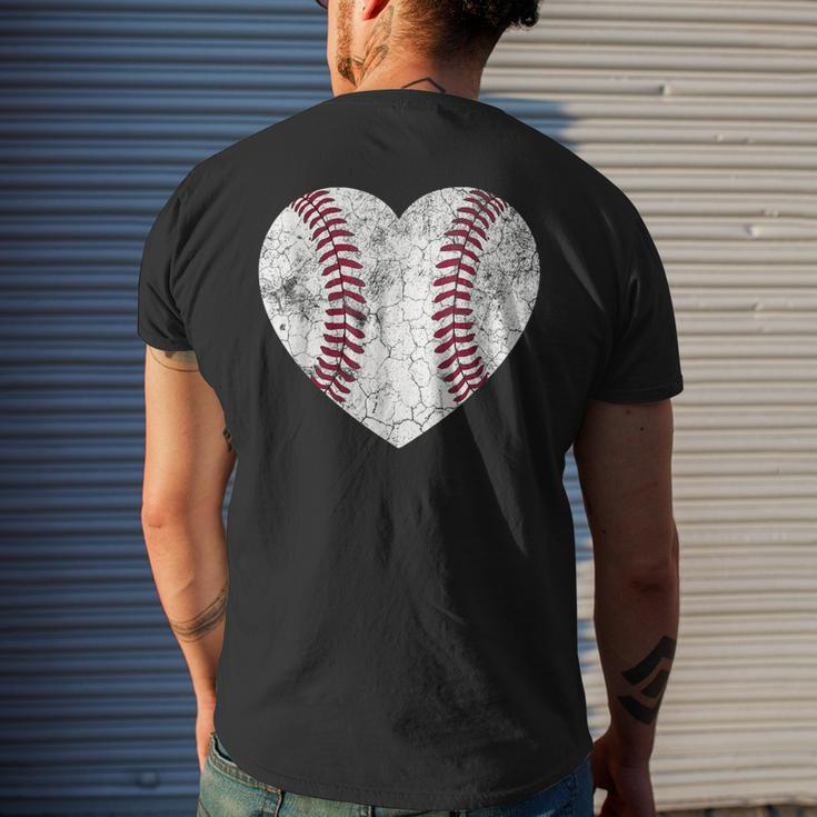 Baseball Heart Cute Mom Dad Men Women Softball Men's Back Print T-shirt Gifts for Him
