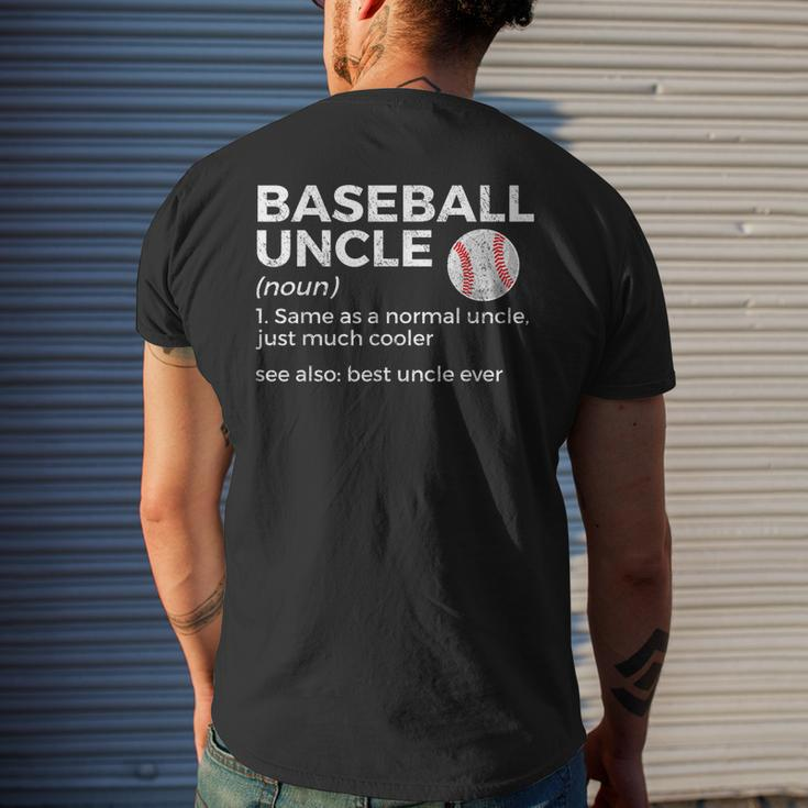 Baseball Uncle Definition Best Uncle Ever Mens Back Print T-shirt Gifts for Him
