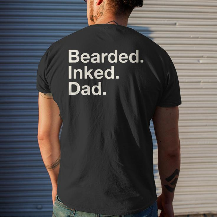 Bearded Inked Dad Fathers Day Tattoo Lover Love Tattooed Men's T-shirt Back Print Gifts for Him