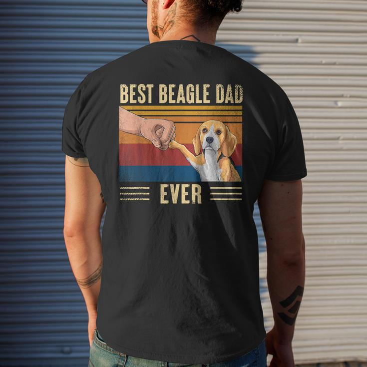 Mens Best Beagle Dad Ever Vintage Fist Bump Dog Lover Men's T-shirt Back Print Gifts for Him