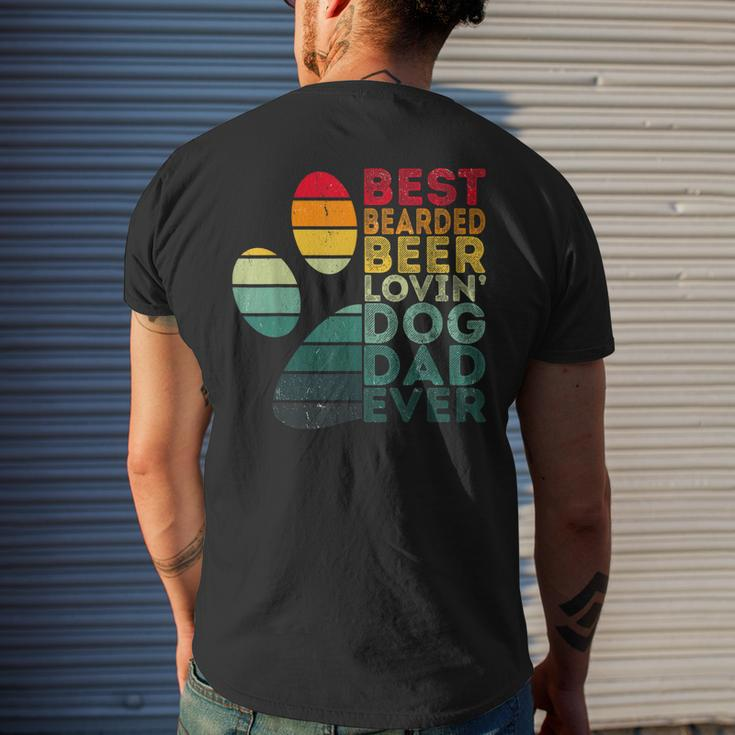 Best Bearded Beer Lovin Dog Dad Ever Retro Vintage Mens Back Print T-shirt Gifts for Him