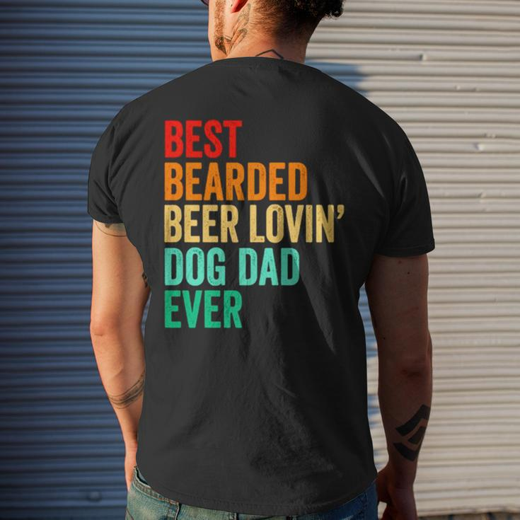 Best Bearded Beer Lovin’ Dog Dad Ever Vintage Men's Back Print T-shirt Gifts for Him