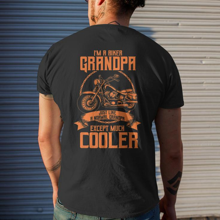 Best Biker Grandpa Cute Motorcycle Lovers Men Dads Men's Back Print T-shirt Gifts for Him