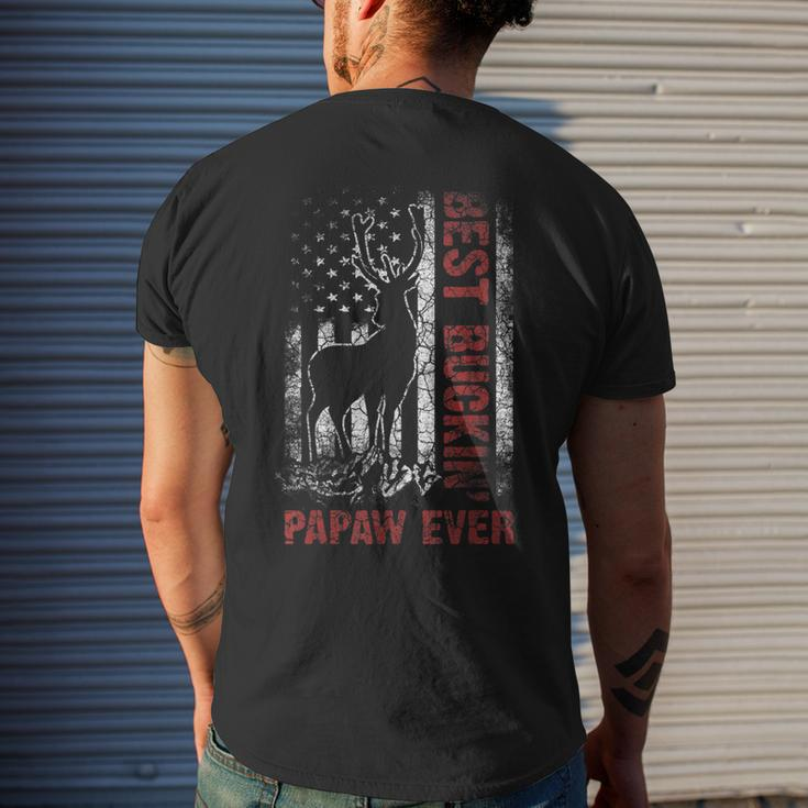 Best Buckin Papaw Ever Deer Hunting Bucking Fathers Day Mens Back Print T-shirt Gifts for Him