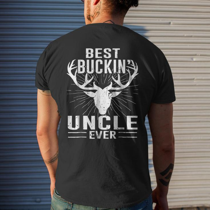 Best Buckin Uncle Ever Deer Hunting Lover Dad Men's Back Print T-shirt Gifts for Him