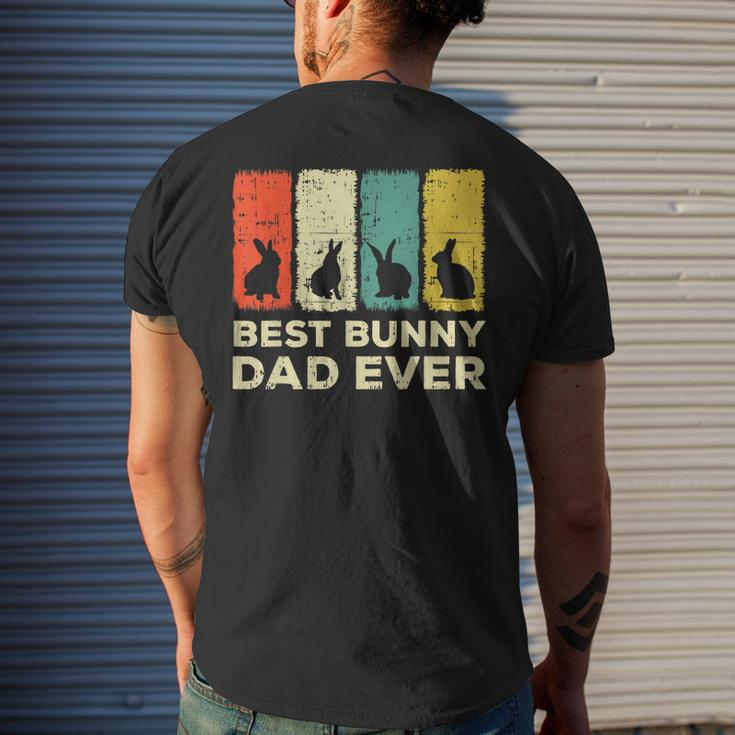 Mens Best Bunny Dad Ever Rabbit Dad Rabbit Bunny Men's T-shirt Back Print Gifts for Him