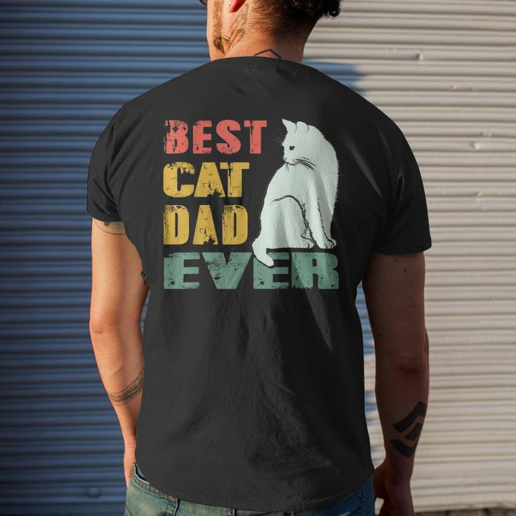 Best Cat Dad Ever Vintage Cat Daddy For Father Day Men's Back Print T-shirt Gifts for Him