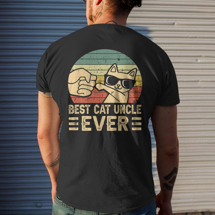 Best Cat Uncle Ever Bump Fit Fathers Day Gift Daddy Dad Mens Back Print T-shirt Gifts for Him