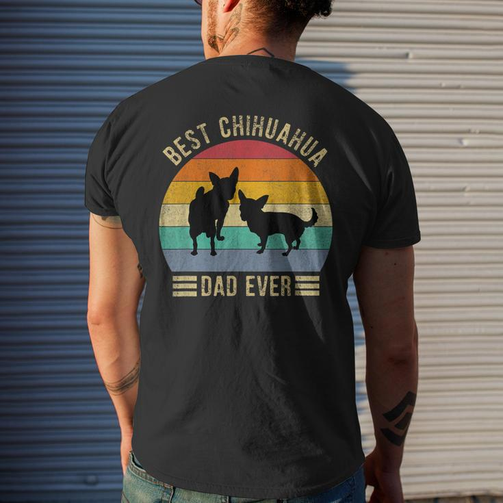 Best Chihuahua Dad Ever Retro Vintage Dog Lover Men's T-shirt Back Print Gifts for Him