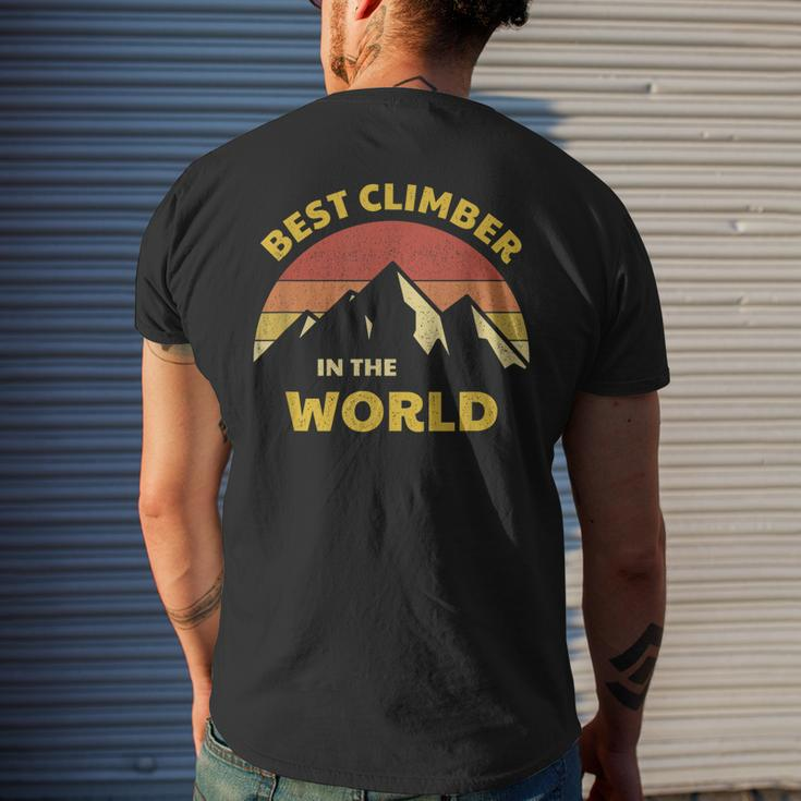 Best Climber In The World Mountaineer Mountain Climbing Mens Back Print T-shirt Gifts for Him