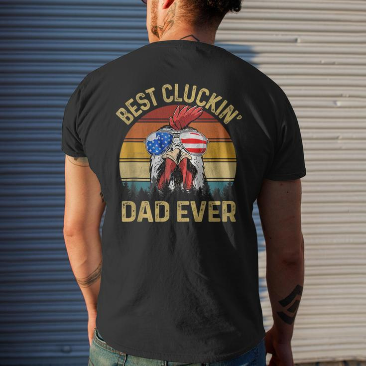 Best Cluckin Dad Ever Chicken Daddy Dad Fathers Day Farmer Men's T-shirt Back Print Gifts for Him