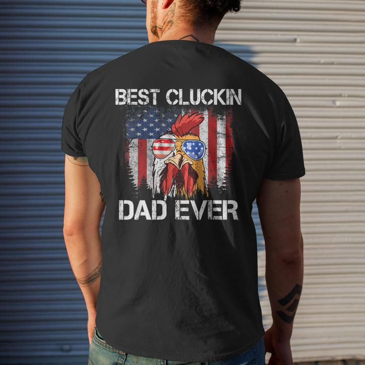 Best Cluckin Dad Ever Usa Flag Chicken Dad Rooster July 4Th Gift For Mens Mens Back Print T-shirt Gifts for Him
