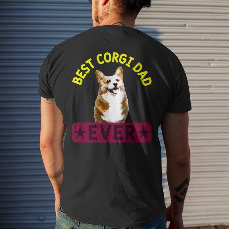 Best Corgi Dad Dog Lover Owner Men's Back Print T-shirt Gifts for Him