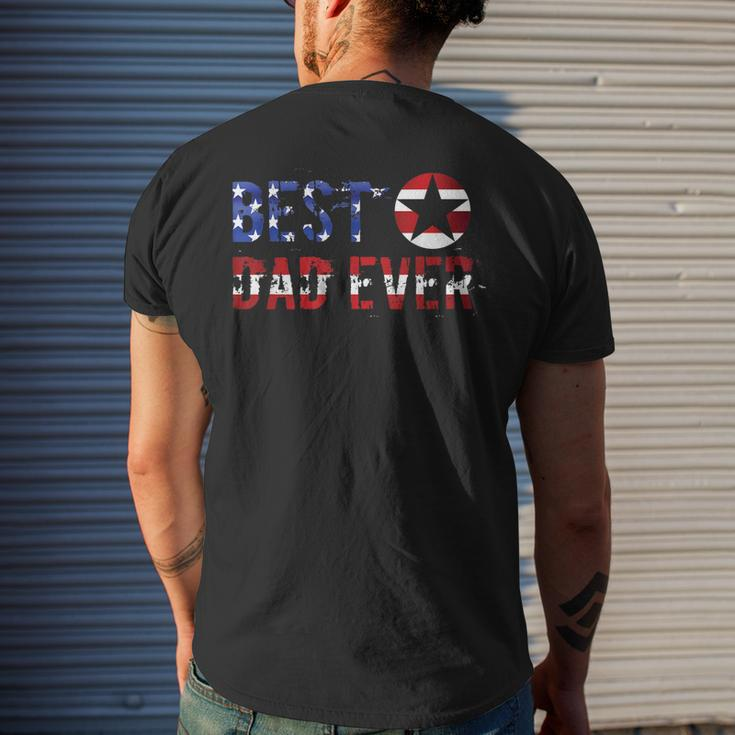 Best Dad Ever Patriotic Stars And Stripes Men's Back Print T-shirt Gifts for Him