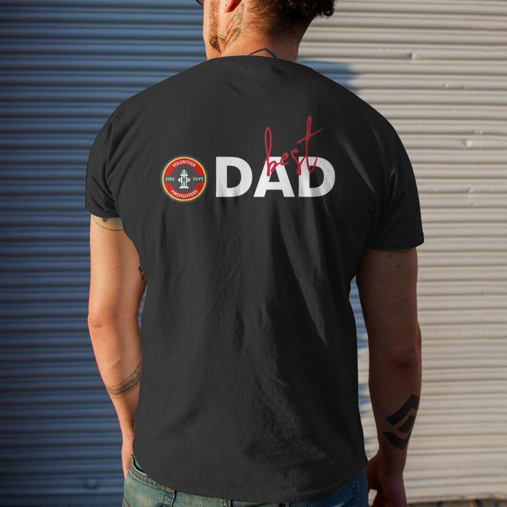 Best Dad Fire Fighter Volunr Father Days Men's T-shirt Back Print Gifts for Him