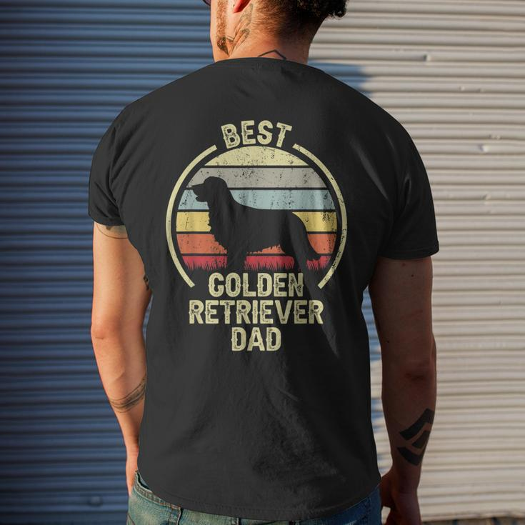 Best Dog Father Dad - Vintage Golden Retriever Men's T-shirt Back Print Gifts for Him
