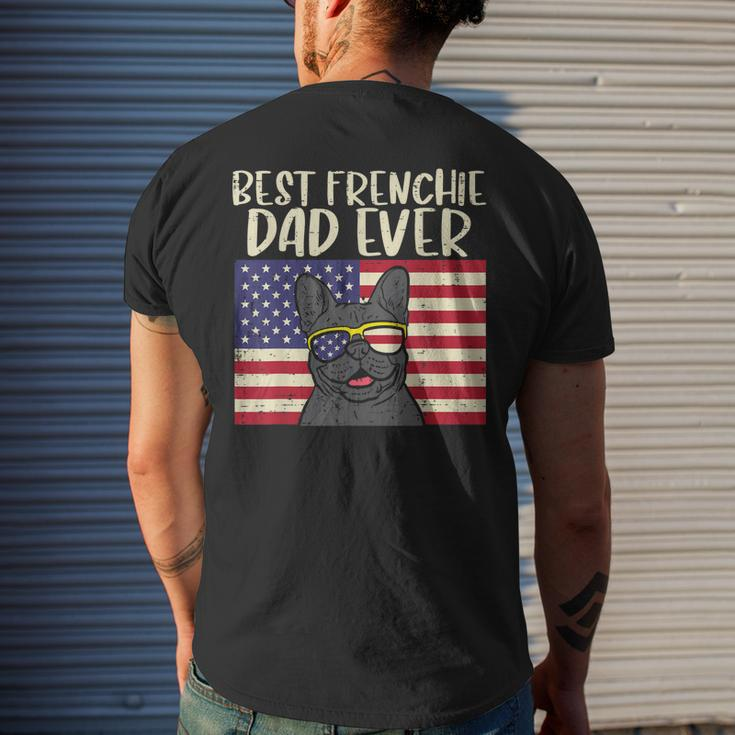 Best Frenchie Dad Ever Flag French Bulldog Patriot Dog Men's Back Print T-shirt Gifts for Him