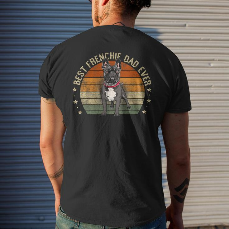 Best Frenchie Dad Ever Retro French Bulldog Dog Daddy Men's Back Print T-shirt Gifts for Him