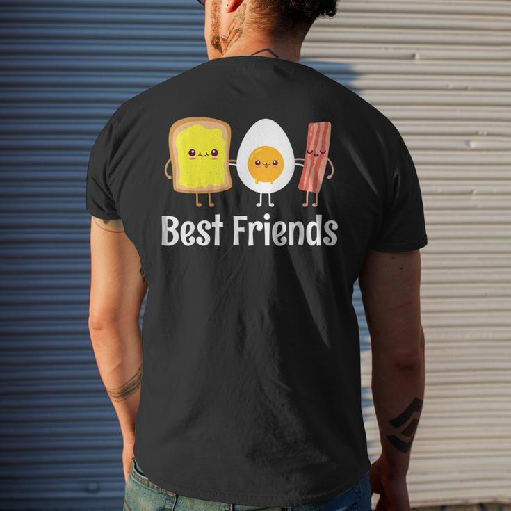 Best Friends Egg Bacon Toast Men's T-shirt Back Print Gifts for Him
