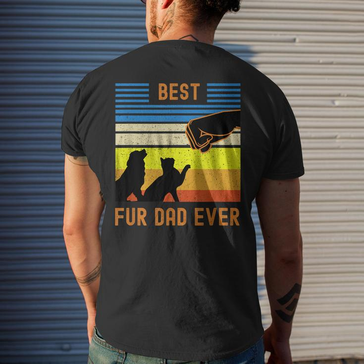 Best Fur Dad Ever Vintage Retro Dog And Cat Owner V2 Men's T-shirt Back Print Gifts for Him