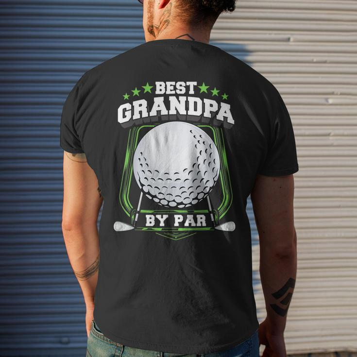 Best Grandpa By Par Golf Papa Grandfather Pop Dad Golf Men's Back Print T-shirt Gifts for Him