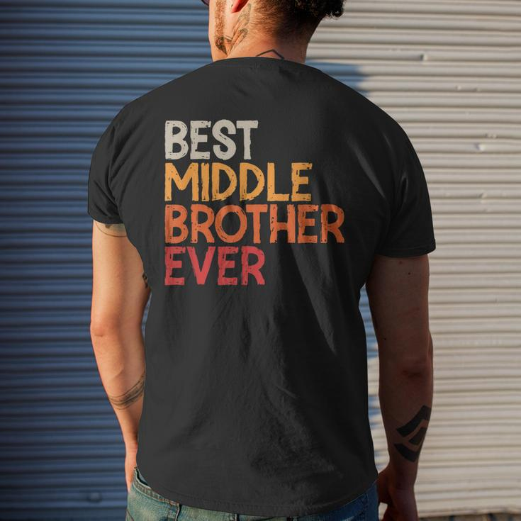 Best Middle Brother Ever Sibling Vintage Middle Brother Mens Back Print T-shirt Gifts for Him