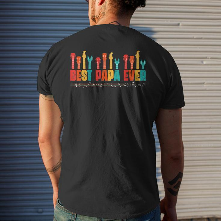 Best Papa Ever For Guitar Lover Guitarist Dad On Fathers Day Mens Back Print T-shirt Gifts for Him