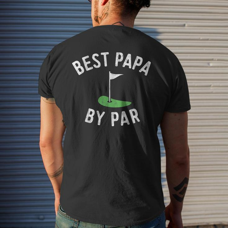 Mens Best Papa By Par Golf Shirt Fathers Day Grandpa Men's Back Print T-shirt Gifts for Him