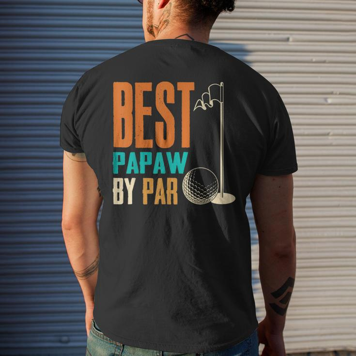 Best Papaw By Par Vintage Retro Golf Lover Grandpa Gift Mens Back Print T-shirt Gifts for Him