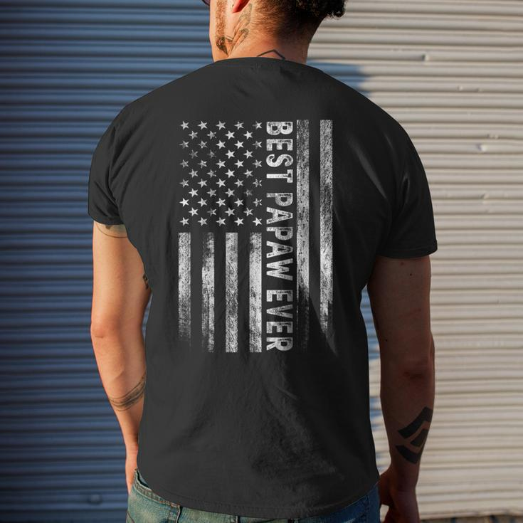 Best Papaw Ever Vintage American Flag Dad Papa Men's Back Print T-shirt Gifts for Him