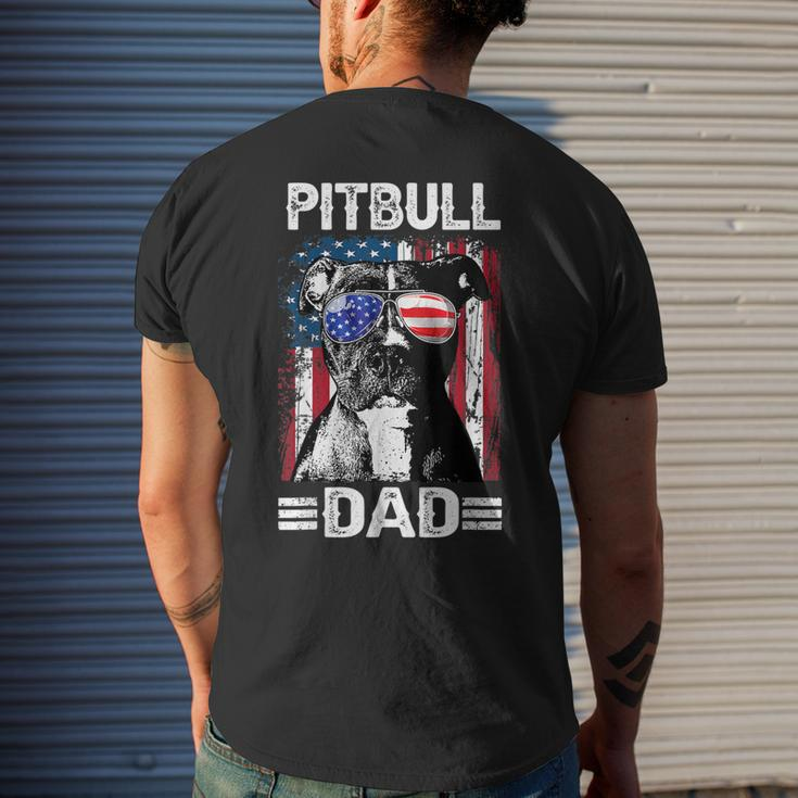 Best Pitbull Dad Ever American Flag 4Th Of July Gift For Mens Mens Back Print T-shirt Gifts for Him