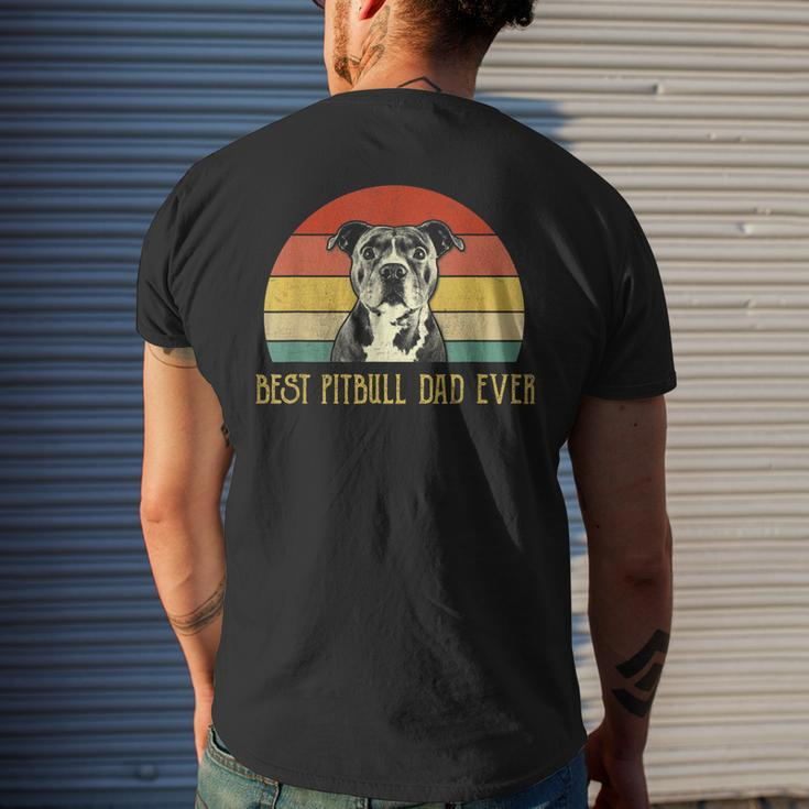 Best Pitbull Dad Ever Pitbull Dog Lovers Fathers Day Men's T-shirt Back Print Gifts for Him