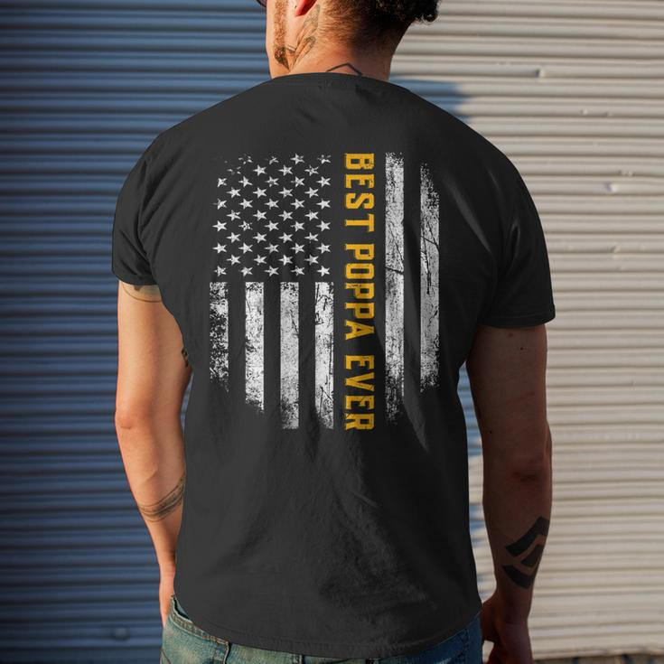 Best Poppa Ever American Flag Fathers Day Gifts Mens Back Print T-shirt Gifts for Him