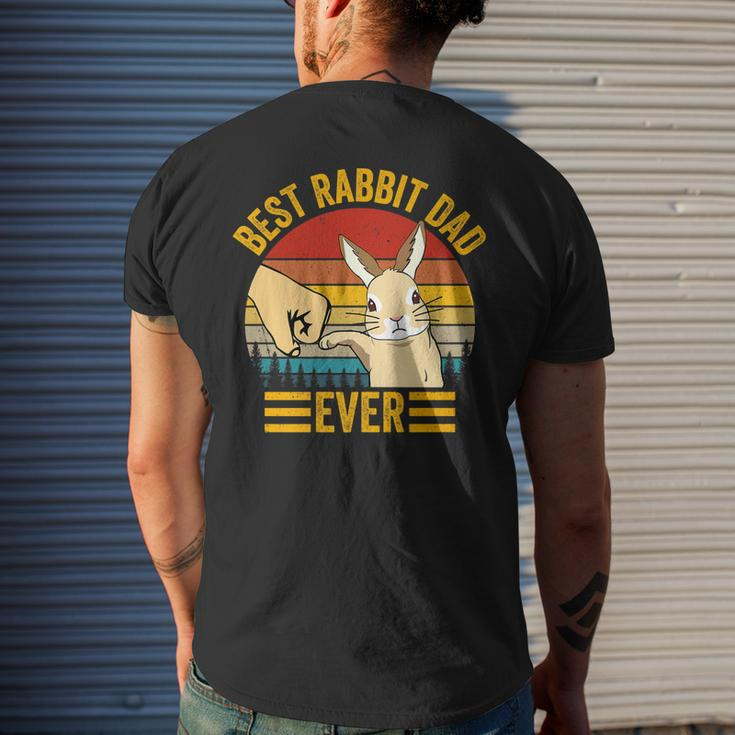 Mens Best Rabbit Dad Ever Vintage Rabbit Lover Best Bunny Dad Eve Men's T-shirt Back Print Gifts for Him