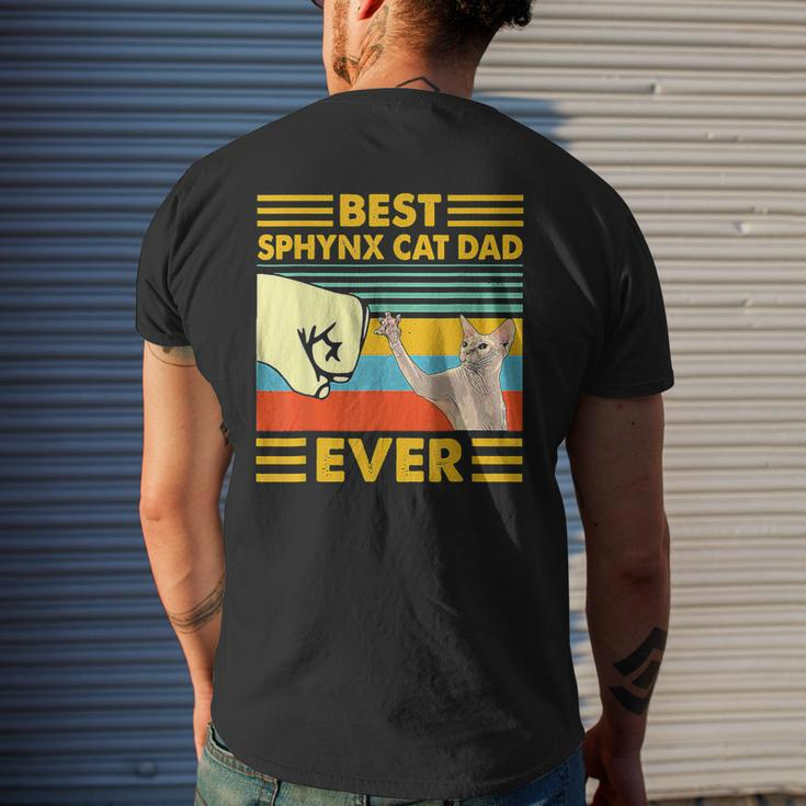 Best Sphynx Cat Dad Ever Retro Vintage Sunset Mens Back Print T-shirt Gifts for Him