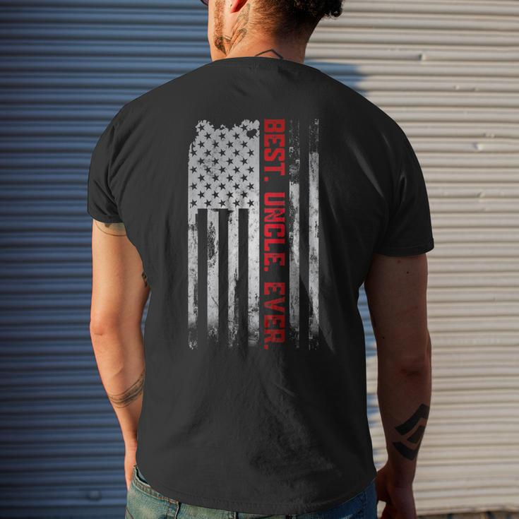 Best Uncle Ever American Usa Flag Father’S Day For Dad Men's Back Print T-shirt Gifts for Him