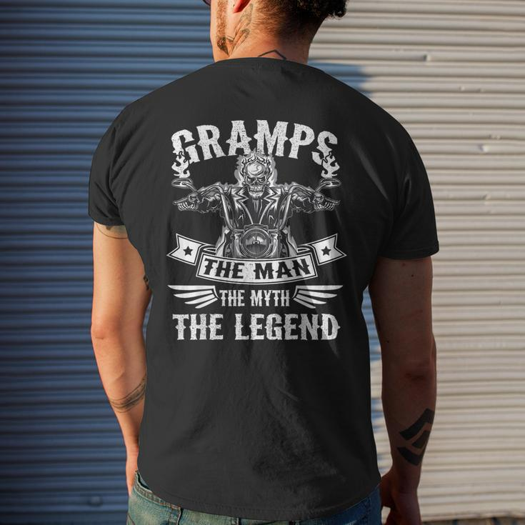 Biker Grandpa Gramps The Man Myth The Legend Motorcycle Mens Back Print T-shirt Gifts for Him