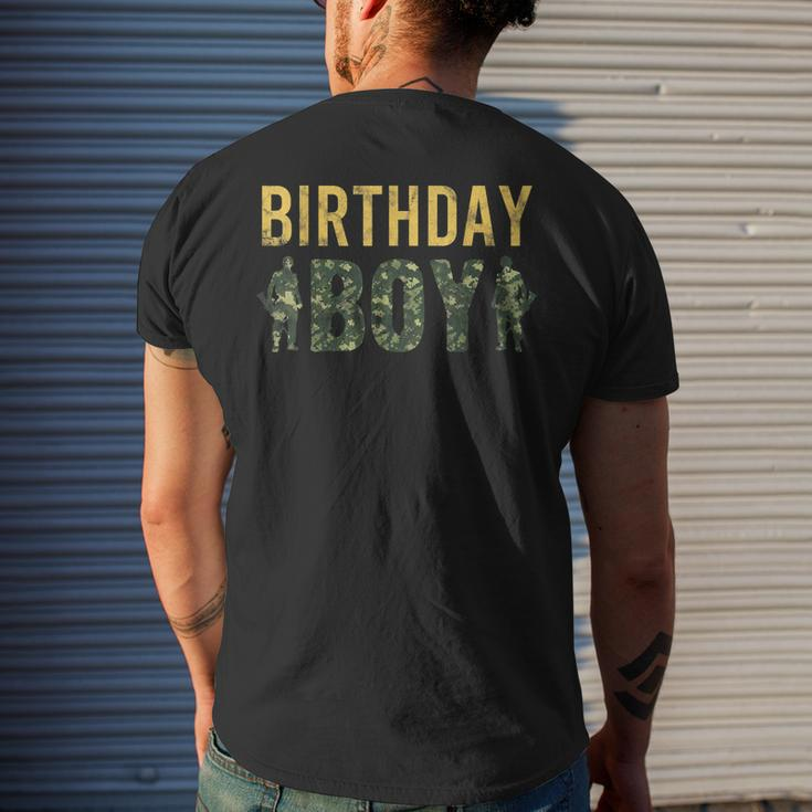 Birthday Boy Army Military Party Camouflage Lover Gift Mens Back Print T-shirt Gifts for Him