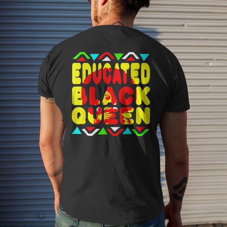 Black Queen Educated African American Pride Dashiki Men's Back Print T ...