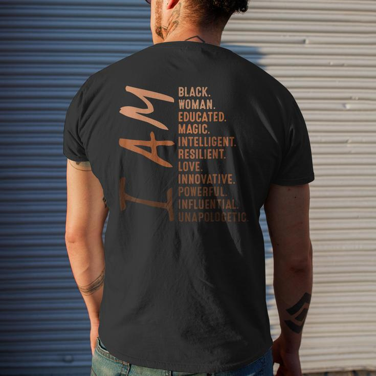 I Am Black Woman Black History Month Educated Black Girl V15 Men's T-shirt Back Print Gifts for Him