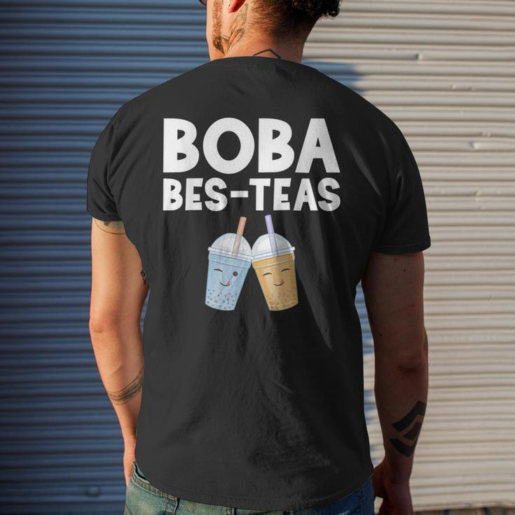 Boba Girl Bes Teas Besties Bubble Tea Best Friends Men's T-shirt Back Print Gifts for Him