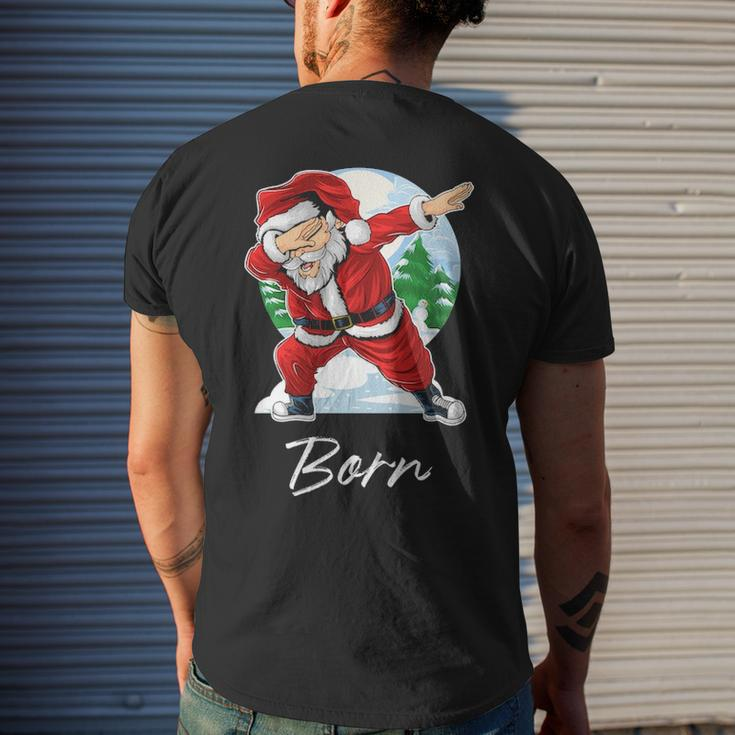 Born Name Gift Santa Born Mens Back Print T-shirt Gifts for Him